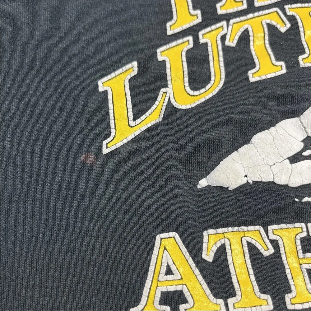 Vintage 90s Russell Crewneck Black Pacific Lutheran Athletics Sweater